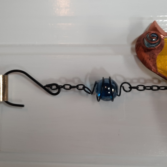 Bird Garden Bell Suncatcher Yellow Feather Outdoor Garden Yard Art Accent NEW - Picture 6 of 8